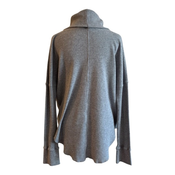 The Group Babaton Gray Waffle Knit Funnel Neck Sweater Tunic M Minimalist Cozy - Picture 3 of 8